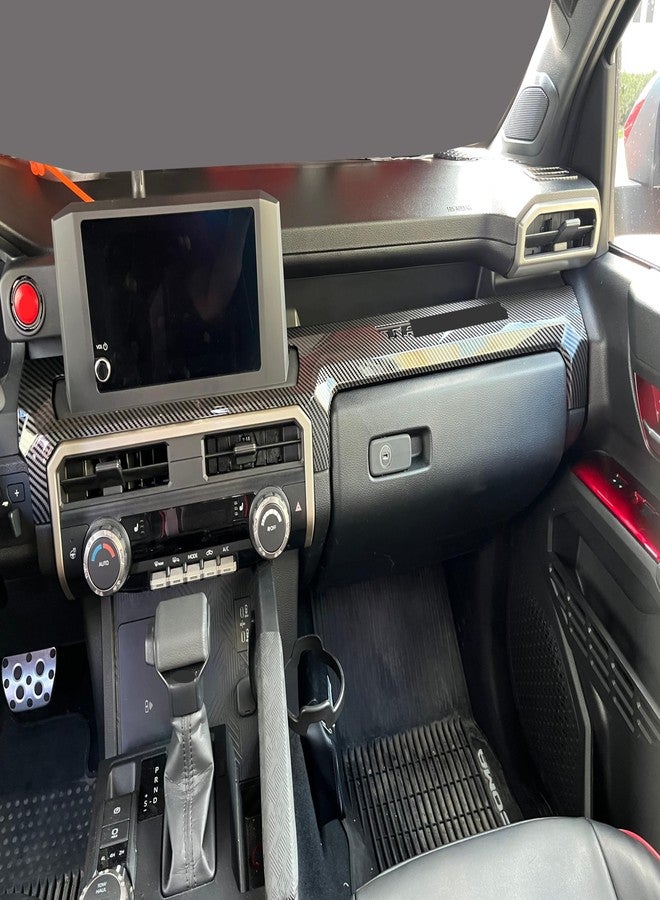 BORUIEN Dashborad Panel Cover for Toyota Tacoma SR SR5 2024 2025 2026 w/8" Display Interior Accessories Center Console ABS Side Frame Decor Cover (Carbon Fiber Grain, Fit 8 Inch Display Only) - Image 4