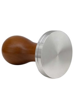 MIBRU Coffee Machine Espresso Tamper Wooden Handle Palm Powder Bean Hammer Flat Stainless Steel Pressing Tool for Portafilter Basket Professional Barista and Home 53mm  - Image 2