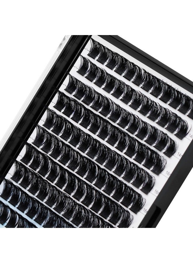 Hannahool 10Rows,Large Pack Grafting Mixed 10-12-14-16mm/14-16-18mm/12-14-16mm Wide Stem Cluster Eyelashes D Curl Individual False Eyelashes Home DIY Eye Lashes Extensions (mixed 14-16-18mm) - Image 2