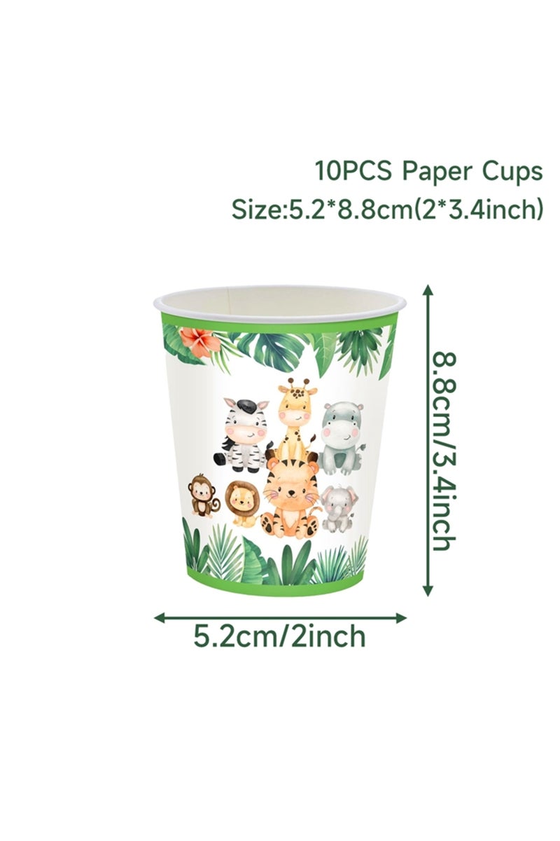 MINT GREEN Jungle Safari Birthday Baby Shower Disposable Tableware Animal Party Decor Boy 1st Wild O