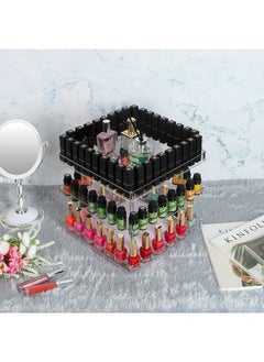 J JACKCUBE DESIGN 3 Tier Acrylic Nail Polish 360 Rotating Display Rack Organizer Stand Makeup Cosmetics Storage Box Carousel Shelf with Silver Iron Guard – MK302-B3  - Image 2