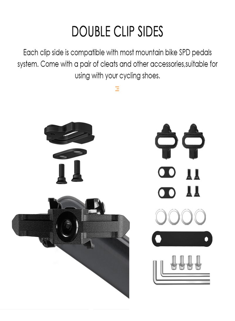 GEWAGE Double-sided Clip Pedals MTB Pedals Cycling Pedals with Cleats Replacement For SPD Mountain Bicycle Pedal System - Image 5