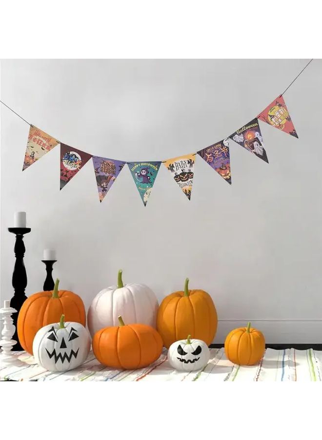 Halloween Party Decoration Banner Mixed Color Spooky Pumpkin Garland - Image 1