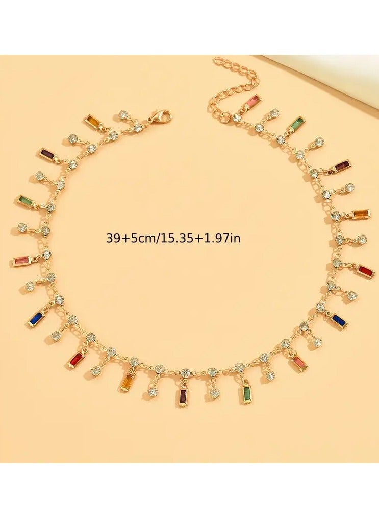 Home Clearance Sale A Shimmering Rainbow Tassel Necklace That Exudes a Luxurious Vacation Vibe, Perfect for Highlighting The Collarbone. - Image 3