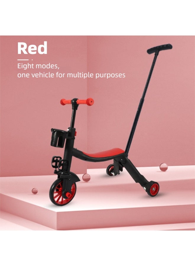 Balance Training Bike  8-in-1 Balance Bike and Scooter for Toddlers 1-9 Years, 3 Wheel Stable Design,  Adjustable 3 Height, Kids Learning Ride On Toys for Boys Girls Gifts - Image 1