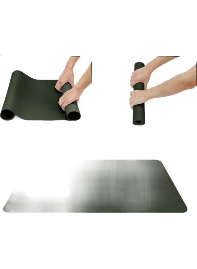 Bubm Large Mouse Pad Office Desk Pad Notebook Computer Pad Keyboard Pad Office Writing Desk Pad Game Home Pad Waterproof Customizable 100*50Cm Dark Green - Image 1