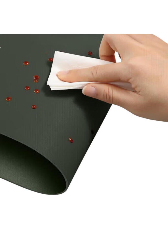 Bubm Large Mouse Pad Office Desk Pad Notebook Computer Pad Keyboard Pad Office Writing Desk Pad Game Home Pad Waterproof Customizable 100*50Cm Dark Green - Image 2