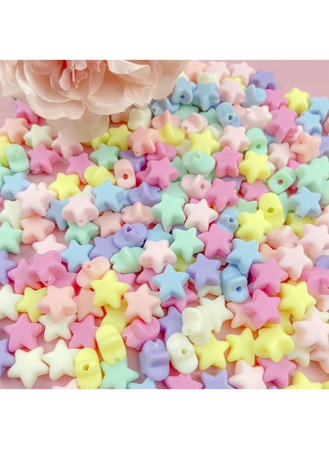 600 Pcs Candy Color Acrylic Star Colorful Assorted Candy Color Mix Plastic Pastel Beads Frosted Loose Spacer Mixed for DIY Jewelry Craft Making Necklace Rainbow Bracelet（Matte） (600) - Image 3