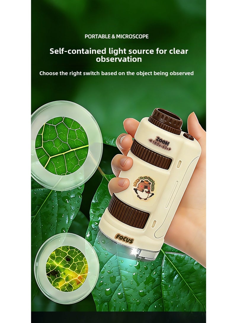 Children's Handheld Microscope，60-180X High-definition and portable，Outdoor science observation educational toys - Image 2