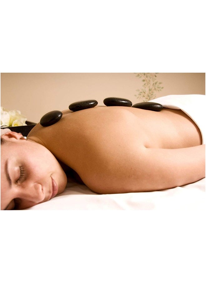 Generic - 6 Pieces Hot Massage Stone Set - Natural Lava Heated Stones Basalt Warmer Rock For Spa Massage Therapy, 6 CM X 8 CM - Image 1