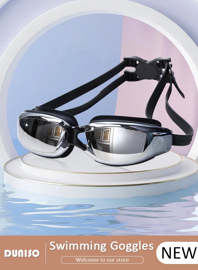 DUNISO Professional Swimming Goggles, Mirrored Swim Goggles No Leaking with UV Protection, A pair of anti-fog goggles with high-definition electroplating, Swim Goggles for Adult  - Image 1