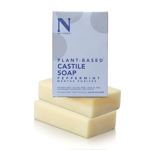 Dr. Natural Dr Natural Castile Bar Soap Multipurpose Soap Bar with AntiAcne Properties For Face Body Hair Sensitive Skin Body Wash Peppermint 2 pcs - Image 2