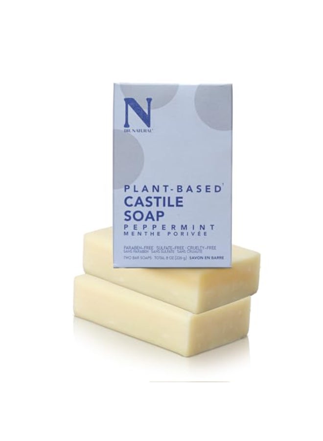 Dr. Natural Dr Natural Castile Bar Soap Multipurpose Soap Bar with AntiAcne Properties For Face Body Hair Sensitive Skin Body Wash Peppermint 2 pcs - Image 1