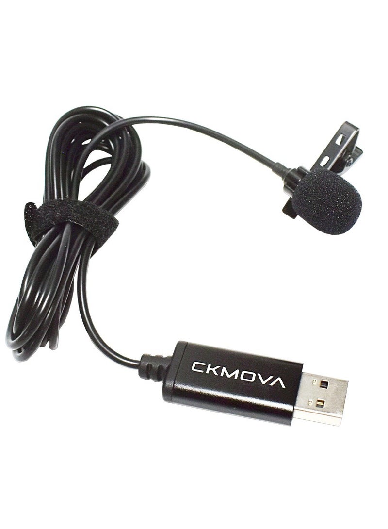 CKMOVA Lavalier Microphone USB Built-in Noise Cancellation Black - Image 5