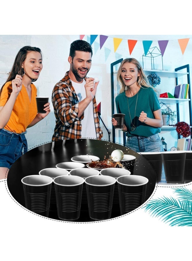 أكواب بلاستيكية سوداء، أكواب قابلة لإعادة الاستخدام للاستخدام مرة واحدة، سعة 6 أونصات، مناسبة لحفلات الزفاف وأعياد الميلاد، للمشروبات ومياه الشرب، والفعاليات الداخلية والخارجية، وحفلات توديع العزوبية، والتخييم (100 كوب) - Image 5