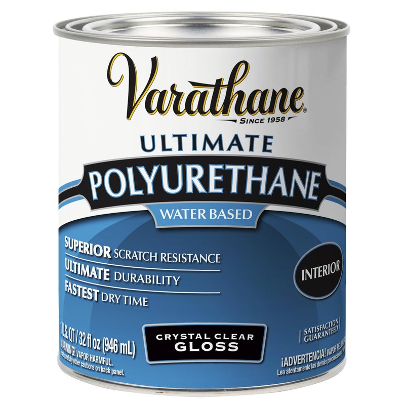 Varathane Water-Based Ultimate Polyurethane, Quart, Gloss - Image 1