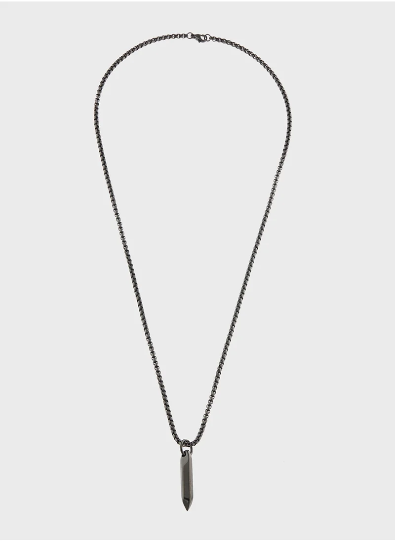 Robert Wood Pendant Chain Necklace