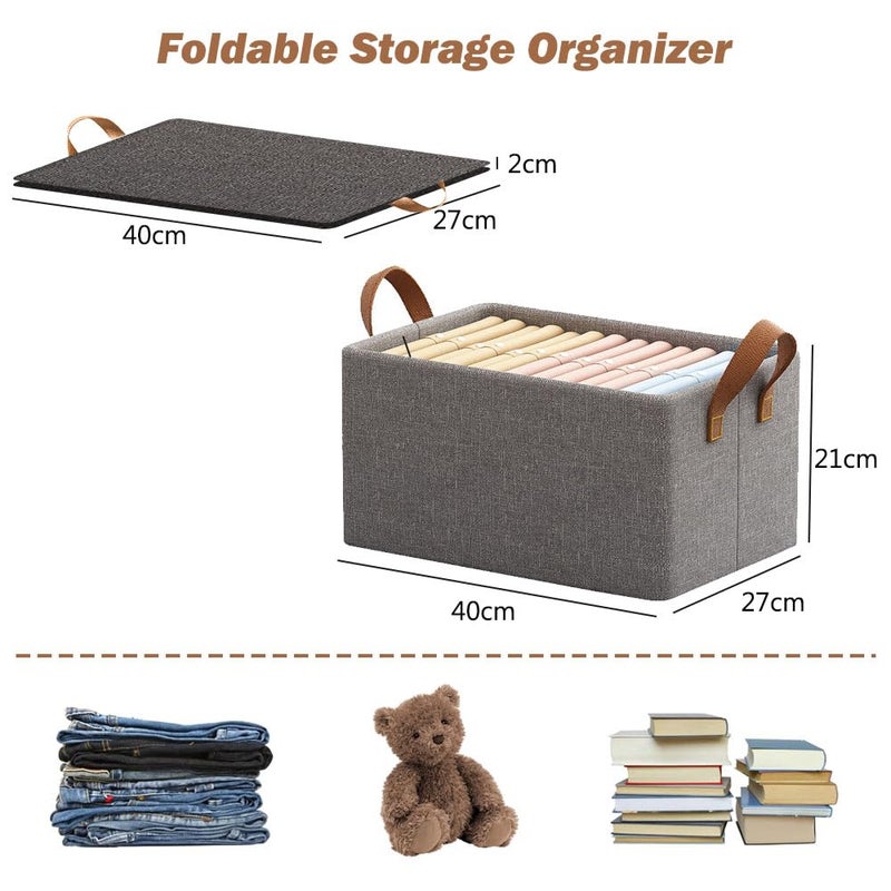 Eytueo Eytueo 6 Pcs Wardrobe Clothes Organizer with Thickened Base Plate Steel Frame Drawer Organizer Clothes with Handles Folable Clothes Storage Box for Jeans Sweater Blanket Toys - Image 2