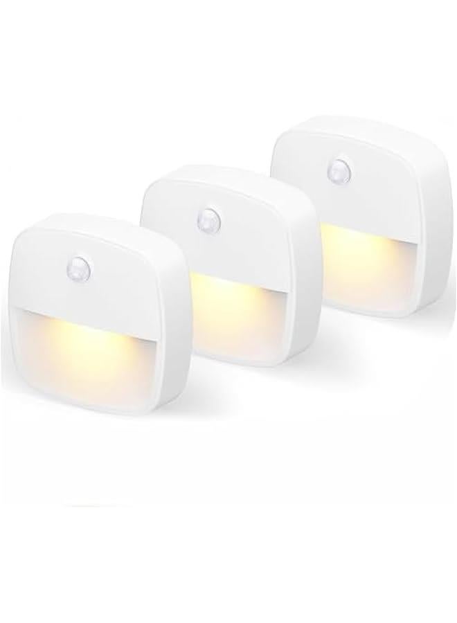 هوكور مصابيح LED ليلية بمستشعر حركة من لوك روزي، مصابيح سلالم كهربائية، مصابيح اضاءة تعمل بالبطارية تحت الخزانة، عبوة من 3 قطع - Image 1