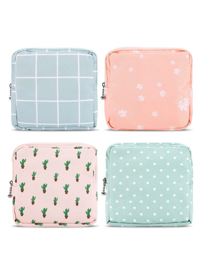 Sanitary Napkin Storage Bag Zipper Menstrual Pad Bag Portable Sanitary Napkin Storage Tampons Holder 4Pcs - Image 1