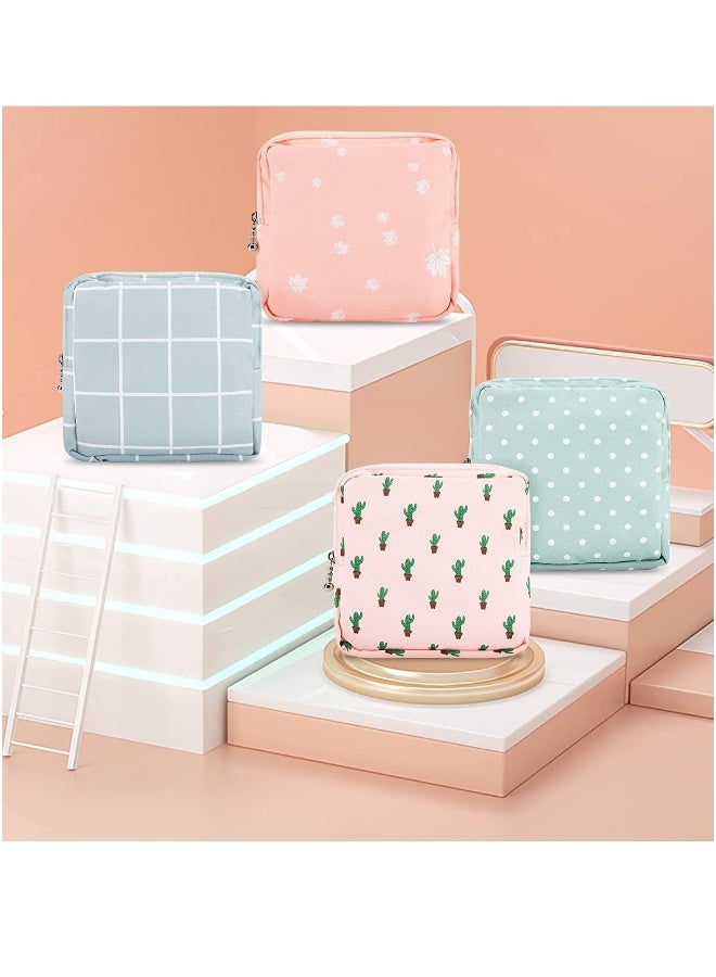Sanitary Napkin Storage Bag Zipper Menstrual Pad Bag Portable Sanitary Napkin Storage Tampons Holder 4Pcs - Image 4