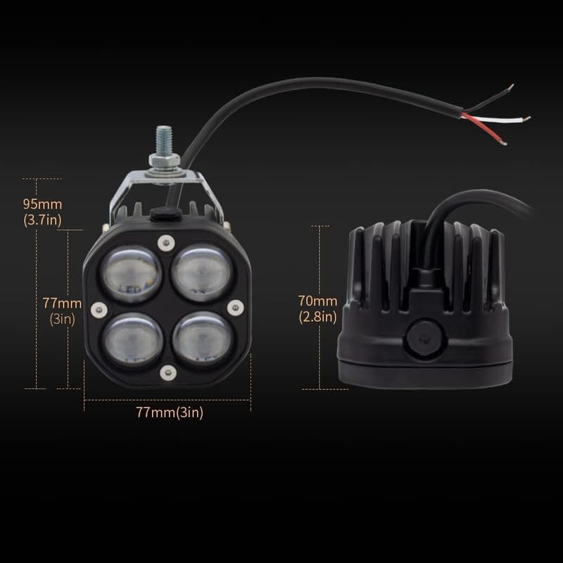 Gear Up LED 60 Watt Fog Light 4x4 Projector Yellow|White High Beam Universal for Bikes and Cars - Image 3