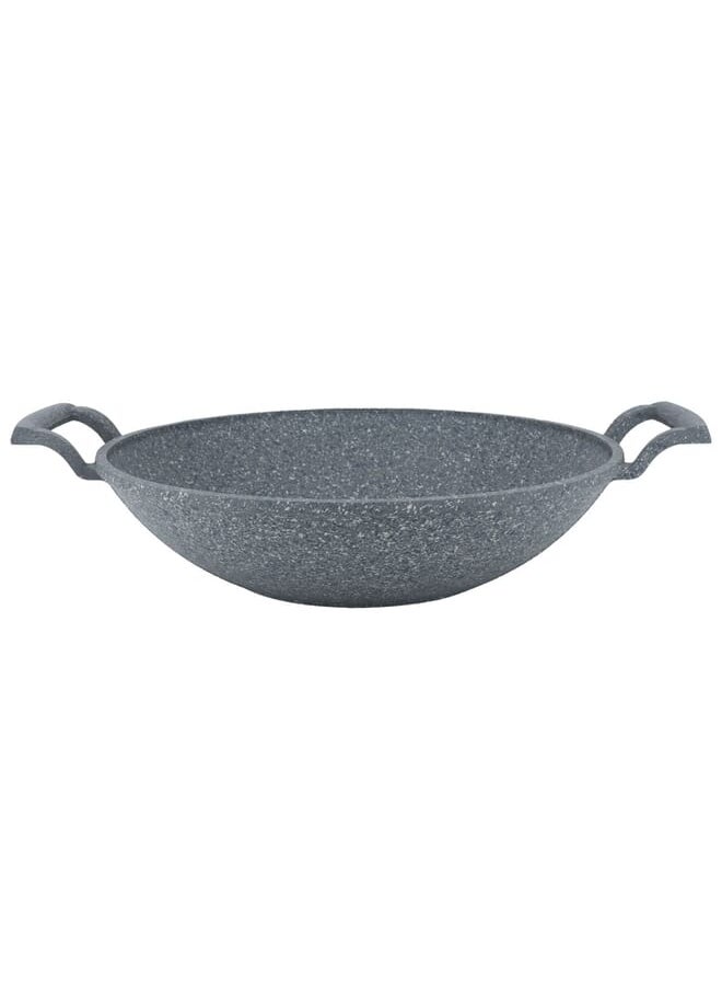 Alsaif Gallery - Turkish Granite Frying Pan Grey With Hands 30cm - Image 1