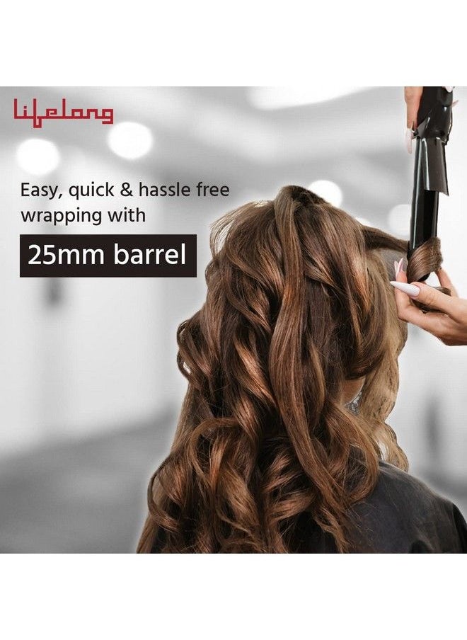 Lifelong Hair Curler 1.8M Swivel Cord 25Mm Barrel Rod Tong Tourmaline Infused Ceramic Coated Plates Cool Touch Tip Fast Heating For Women Long And Short Hair Curling Styling Black (Llpcw14)  - Image 4