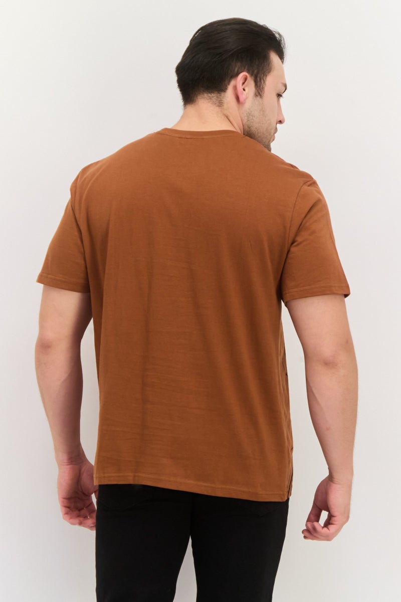 MARVEL Men Crew Neck Short Sleeves Graphic Printed T-Shirt, Brown - Image 3