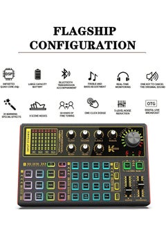 Sunbmebge Professional Audio Mixer K300 Live Sound Card And Audio Interface Sound Card With A Wide Range Of Dj Mixing Effects Vocoder And Led Lights Ideal For Streaming/Podcasting/Gaming/Recording/Youtube/Pc  - Image 2
