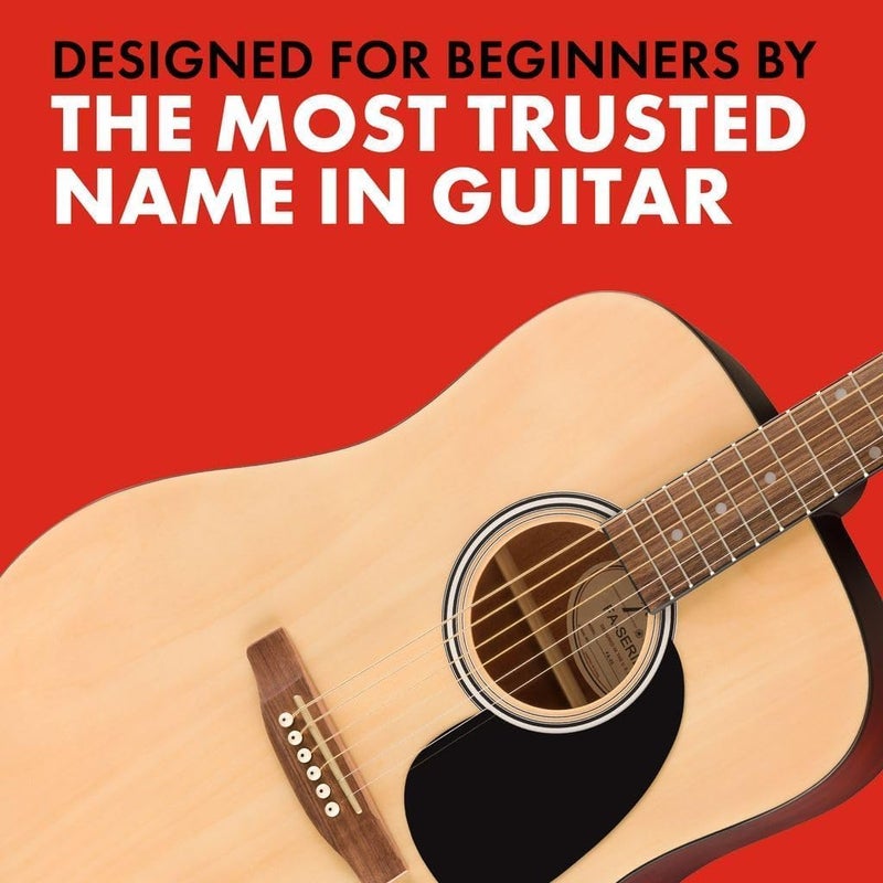 FENDER Fender Alternative Series Dreadnought Acoustic Guitar Kit Beginner Guitar Kit with 2Year Warranty Includes Padded Gig Bag Guitar Stand Guitar Strap and More Natural  - Image 3