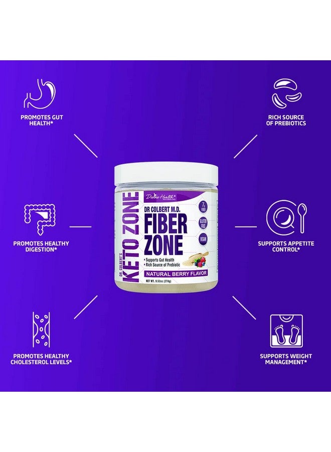 Divine Health مسحوق ألياف Keto Zone®؛ بنكهة التوت؛ مسحوق قشور السيليوم؛ مسحوق الإينولين؛ 270 جرامًا وإمدادات لمدة 30 يومًا؛ موصى به في نظام Keto Zone الغذائي للدكتور كولبيرت - Image 5