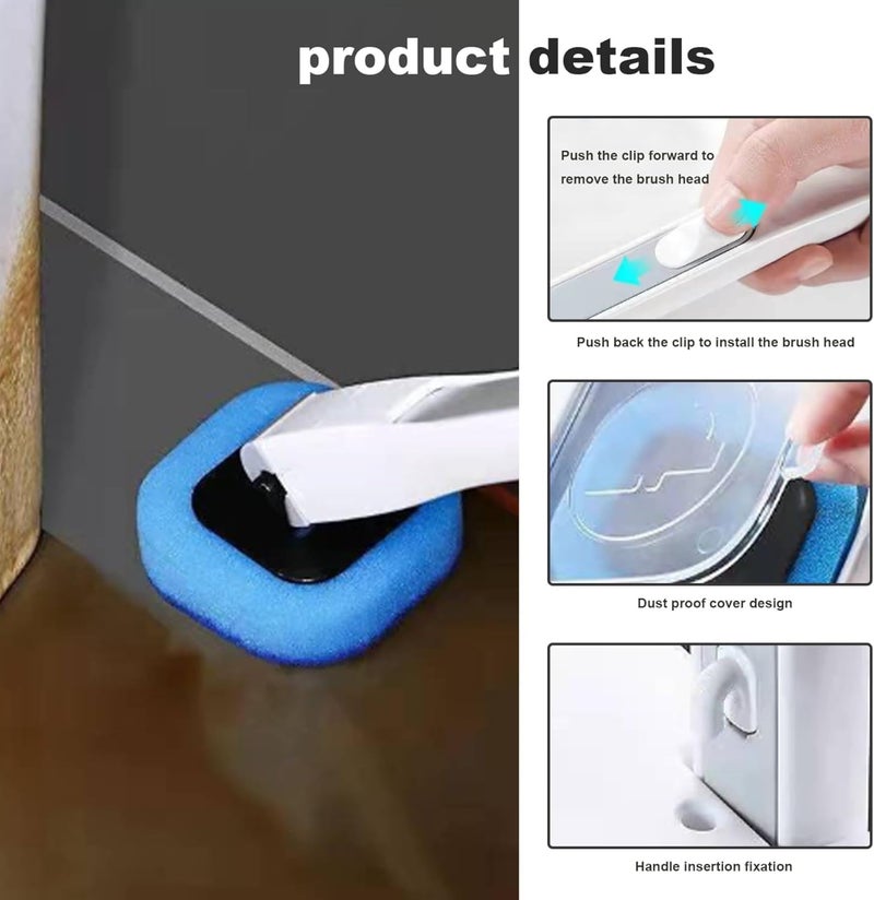 NALACAL Toilet Brushes Holders, Disposable Toilet Brush with Refills 42Pcs/Set, Wall Hanging Self-Adhesive Toilet Wand Kit with 180° Rotating Brushes for Bathroom - Image 2