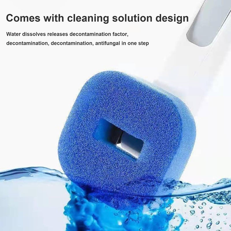 NALACAL Toilet Brushes Holders, Disposable Toilet Brush with Refills 42Pcs/Set, Wall Hanging Self-Adhesive Toilet Wand Kit with 180° Rotating Brushes for Bathroom - Image 3