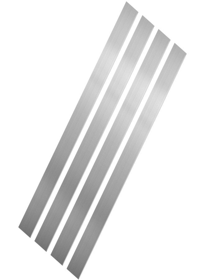 Lnrueg 4PCS Stainless Steel Trim Strip, Brushed Stainless Steel Strips, Self-Adhesive Metal Sheet Gap Filler, Gap Cover Metal Trim Strip for Wall Oven/Microwave Combo/Cooktop (2 x 29.9 Inch) - Image 1