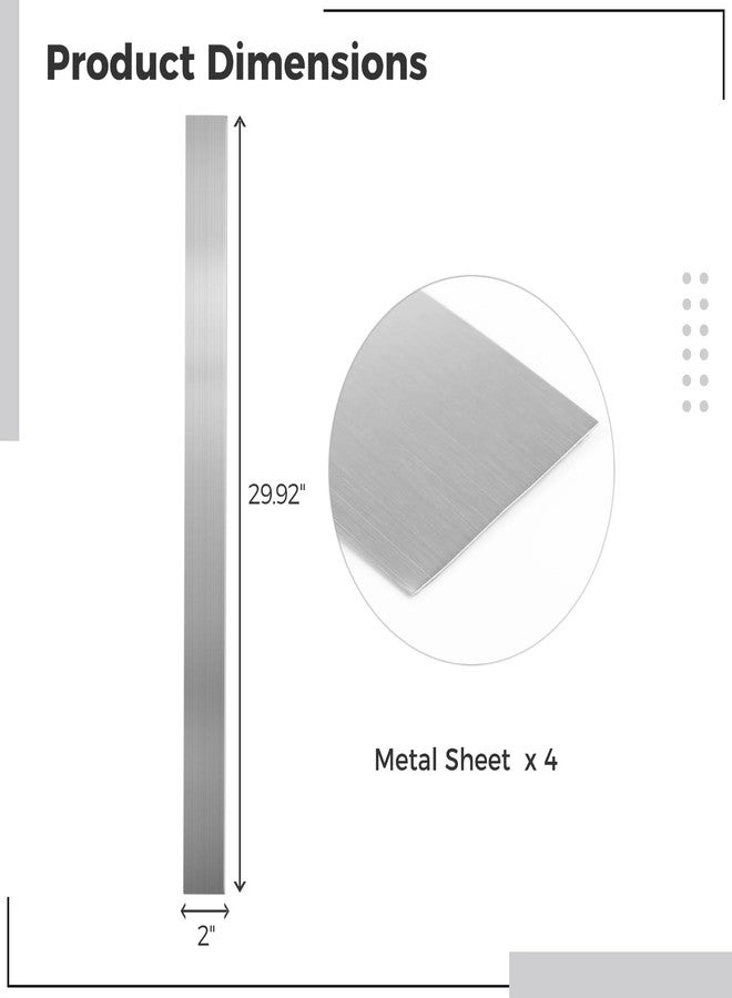 Lnrueg 4PCS Stainless Steel Trim Strip, Brushed Stainless Steel Strips, Self-Adhesive Metal Sheet Gap Filler, Gap Cover Metal Trim Strip for Wall Oven/Microwave Combo/Cooktop (2 x 29.9 Inch) - Image 4