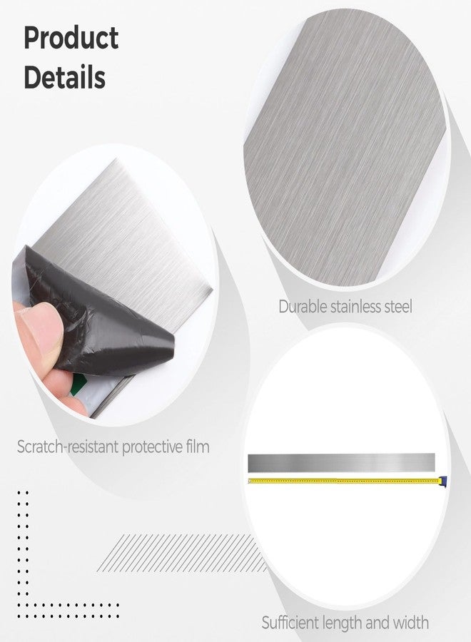 Lnrueg 4PCS Stainless Steel Trim Strip, Brushed Stainless Steel Strips, Self-Adhesive Metal Sheet Gap Filler, Gap Cover Metal Trim Strip for Wall Oven/Microwave Combo/Cooktop (2 x 29.9 Inch) - Image 3