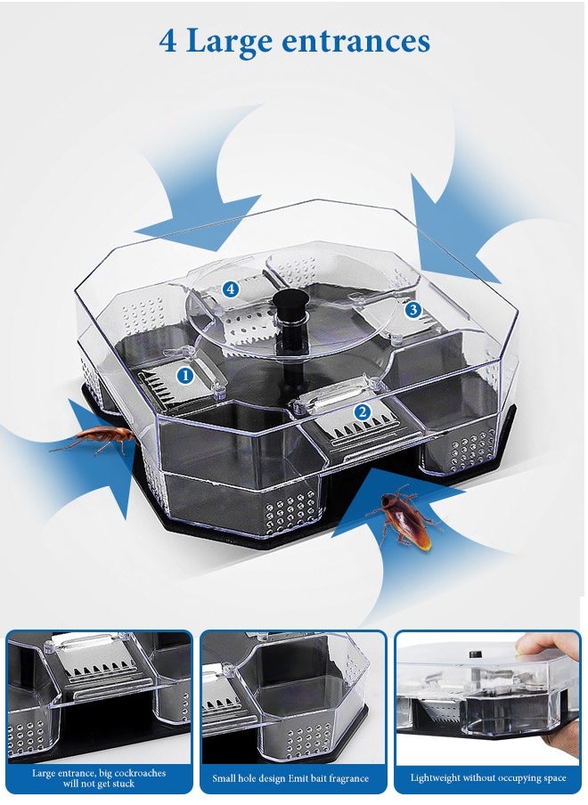 Generic Cockroach Trap, Efficient Roach Cockroach Trap Catcher Box Physical Capture, Reusable and Eco-Friendly Traps Spiders Ants Reusable  - Image 3