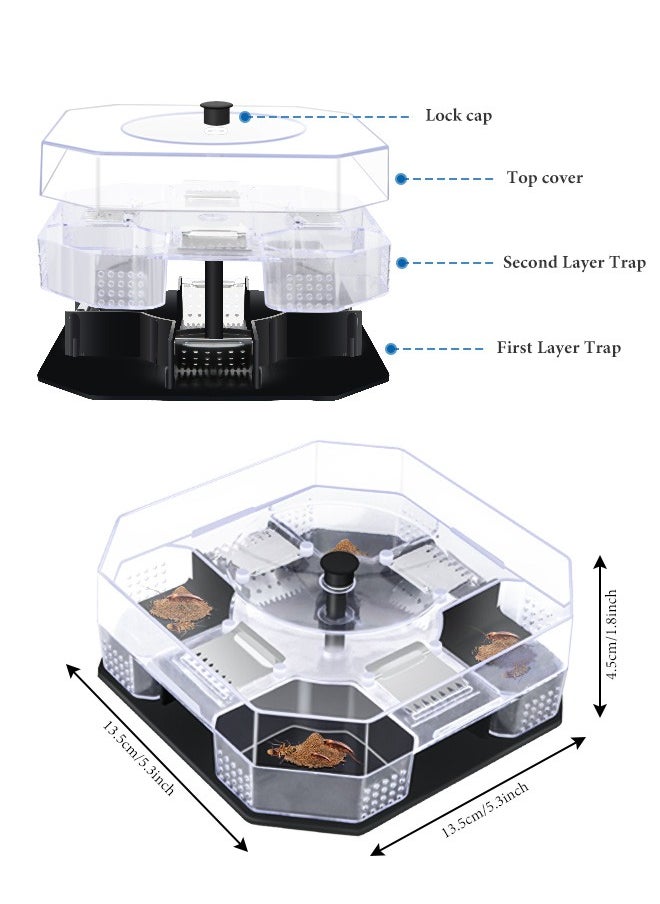 Generic Cockroach Trap, Efficient Roach Cockroach Trap Catcher Box Physical Capture, Reusable and Eco-Friendly Traps Spiders Ants Reusable  - Image 5