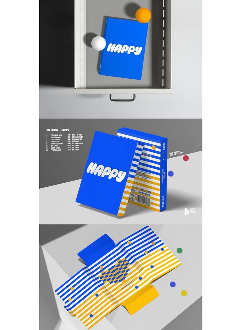Jin (BTS) 1st Solo Album Happy Weverse Version Kpop QR Card with Photobook Photocard Sticker Card and More - No CD Included - Image 2