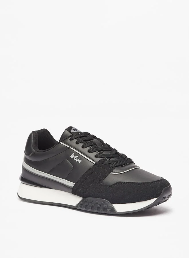 Lee Cooper Men's Logo Detail Sneakers with Lace-Up Closure