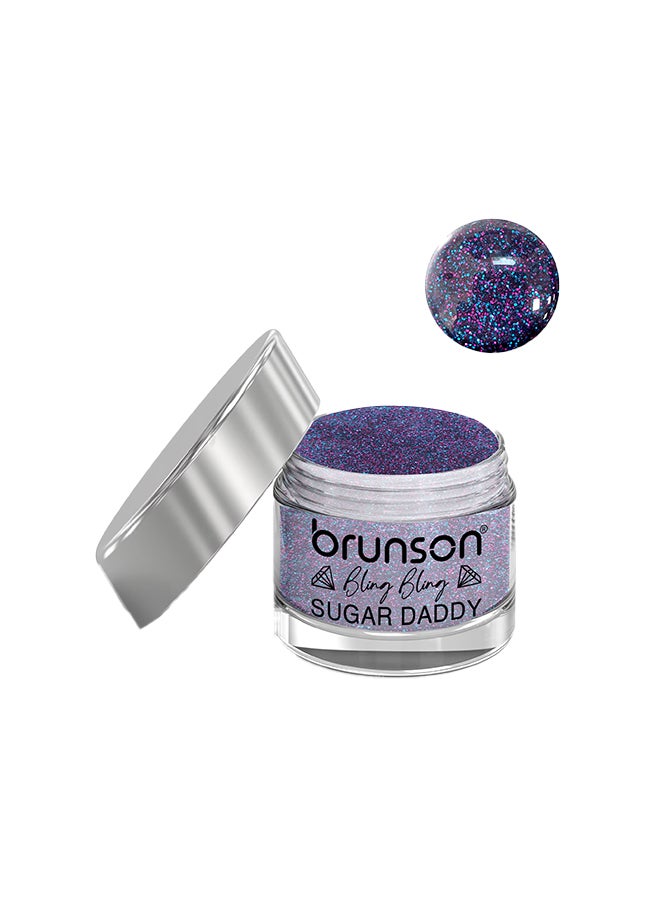 brunson Acrylic Nail Powder DIP And Buff System, Sugar Daddy Glittered 30ml BRT05