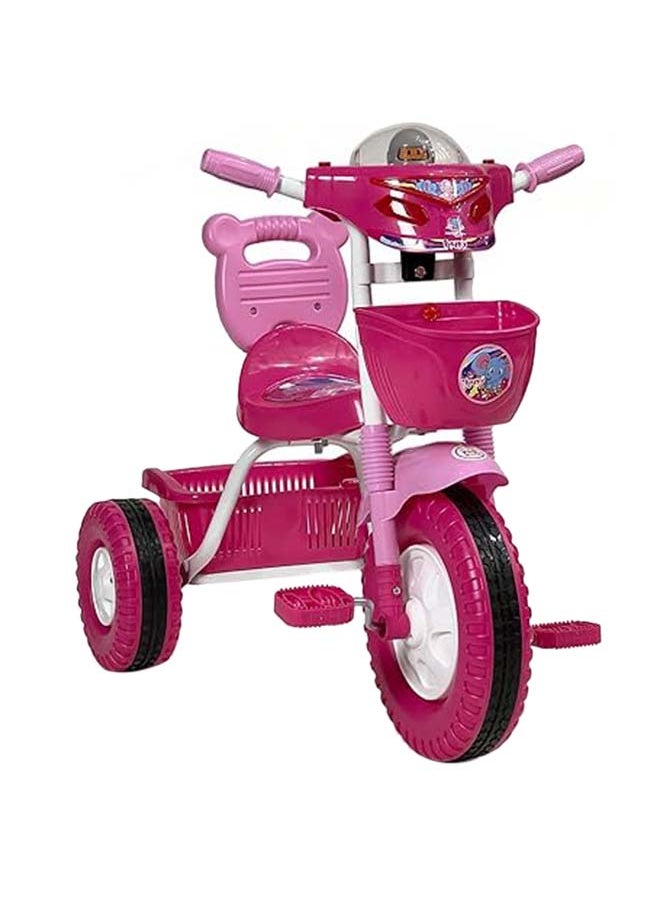 AL BADER - Kids Balance Bike Kids Tricycles for 2-5 Years, Three Wheel Tricycle For Toddlers with One Seat, 3 Wheel Baby Bicycle With Basket, Toddlers Trike With Music and Lights, Pink - Image 1