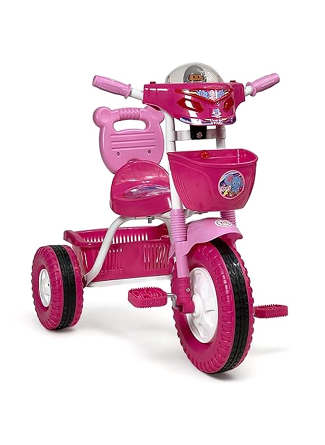 AL BADER - Kids Balance Bike Kids Tricycles for 2-5 Years, Three Wheel Tricycle For Toddlers with One Seat, 3 Wheel Baby Bicycle With Basket, Toddlers Trike With Music and Lights, Pink - Image 1