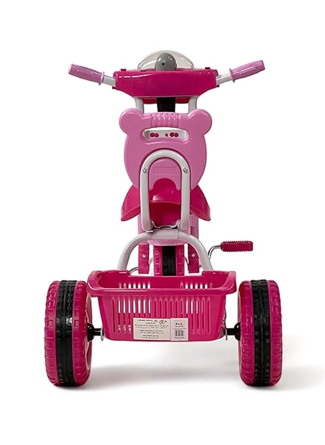 AL BADER - Kids Balance Bike Kids Tricycles for 2-5 Years, Three Wheel Tricycle For Toddlers with One Seat, 3 Wheel Baby Bicycle With Basket, Toddlers Trike With Music and Lights, Pink - Image 1