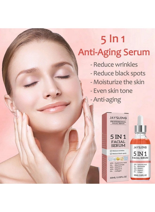 Rosarden Vitamin C Face Serum 5In1 Antiaging Serum With Vitamin C Vitamin E Hyaluronic Acid Collagen And Nicotinamide Vitamin C Serum For Facial Moisturizing Firming Skin And Even Skin Tone 30Ml - Image 5