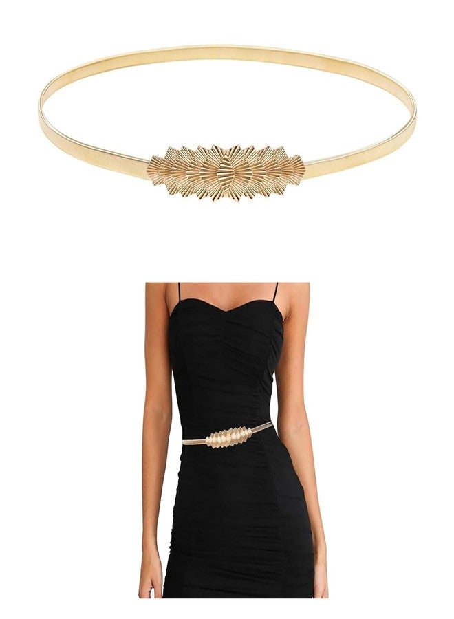 E-Clover Womens Fashion Metal Stretch Waist Skinny Belt Waistband, Style7, E-Clover - Image 1