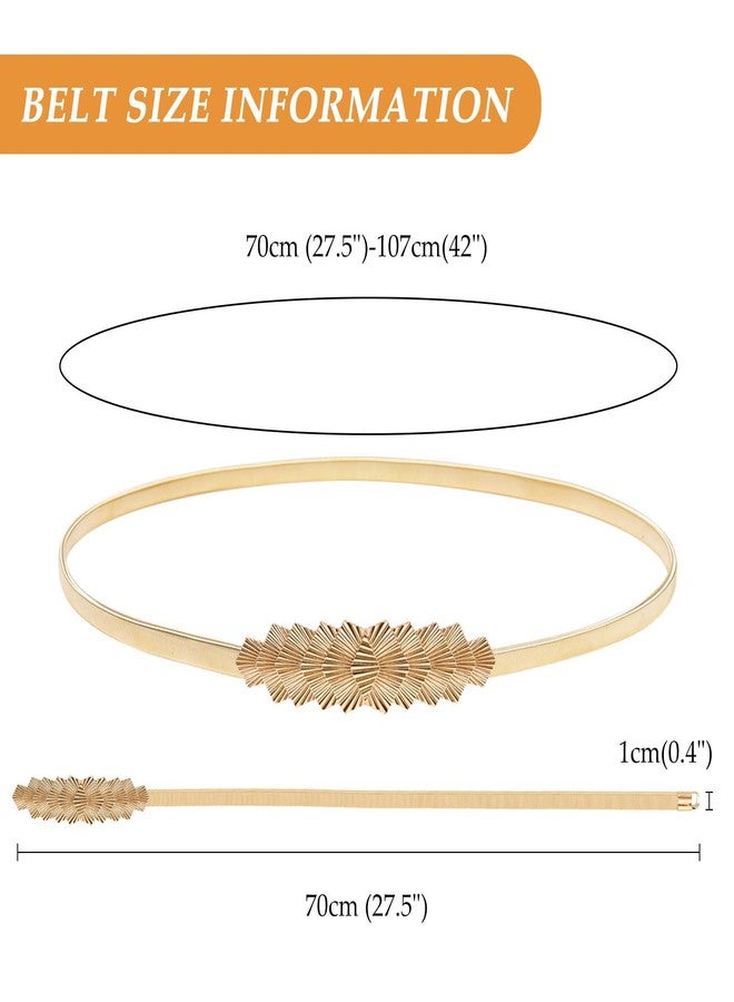E-Clover Womens Fashion Metal Stretch Waist Skinny Belt Waistband, Style7, E-Clover - Image 4