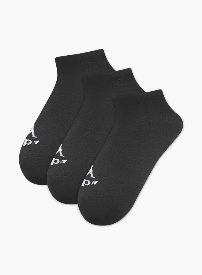 Set of 3 - Kappa Logo Print Half Terry Ankle Length Socks with Antibacterial Protection