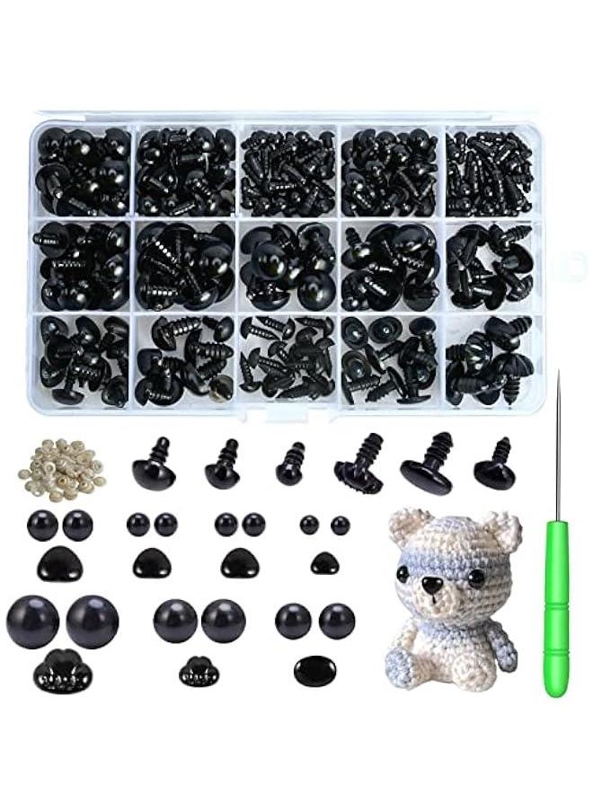 FYLX 462  Black Plastic Safety Eyes and Noses for Crafts and Stuffed Crochet Animals  - Image 1
